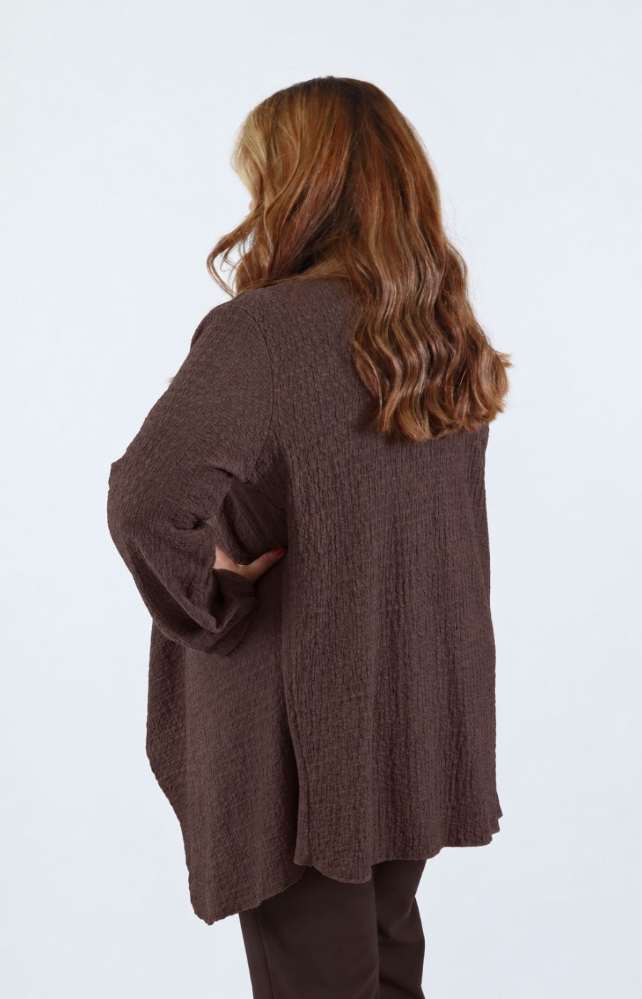 Anglea Waterfall Cardigan in Brown 