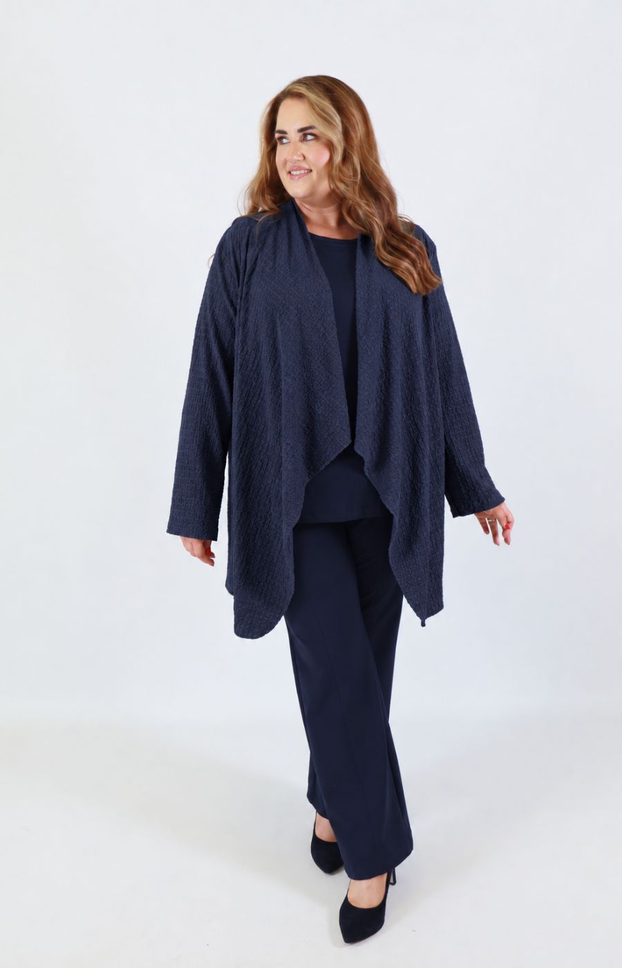 Anglea Waterfall Cardigan in Navy