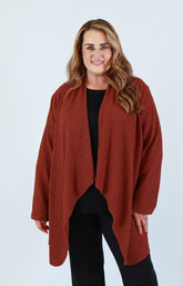 Anglea Waterfall Cardigan in Rust 