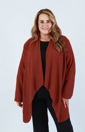 Anglea Waterfall Cardigan in Rust 