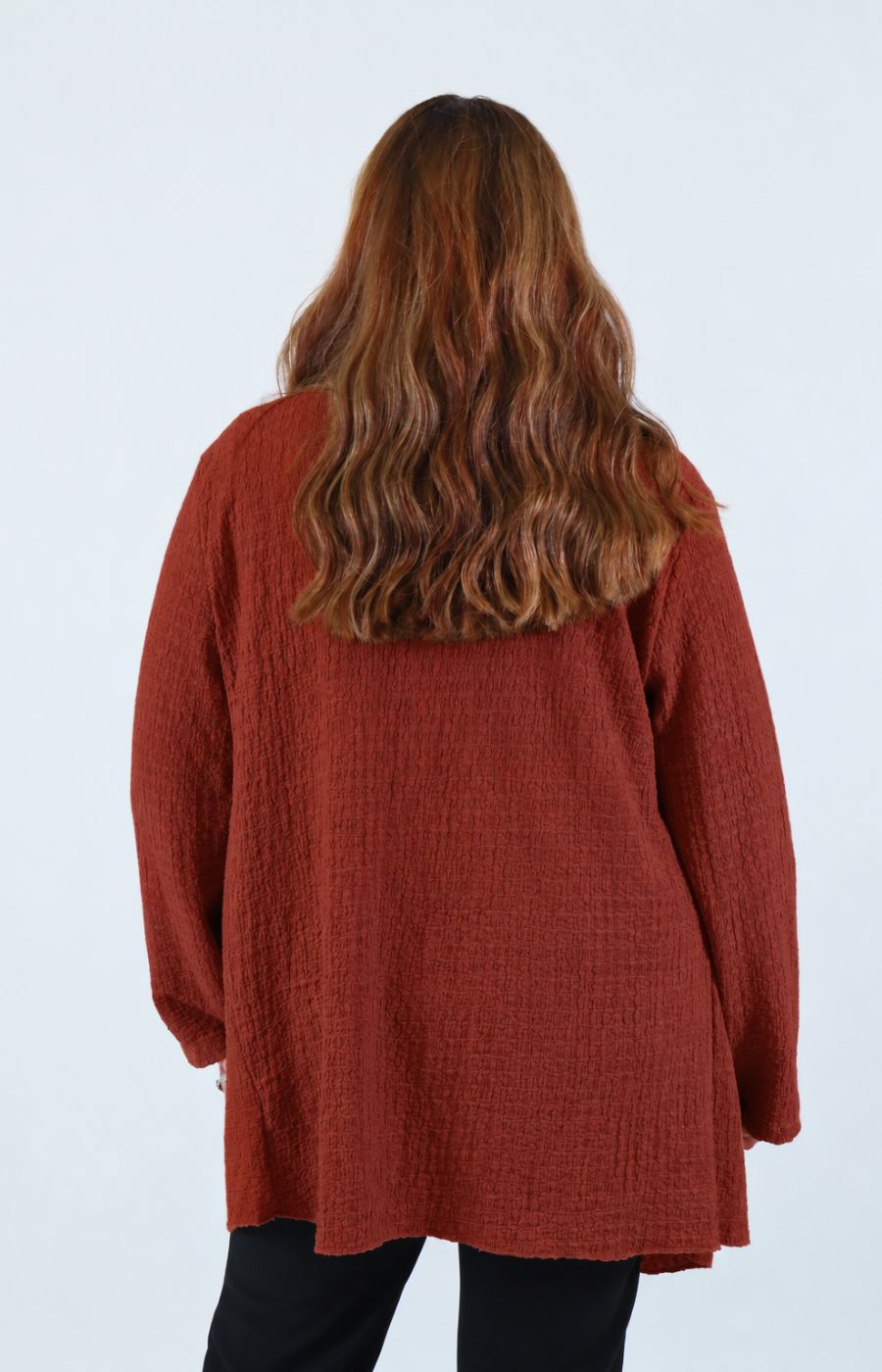 Anglea Waterfall Cardigan in Rust 