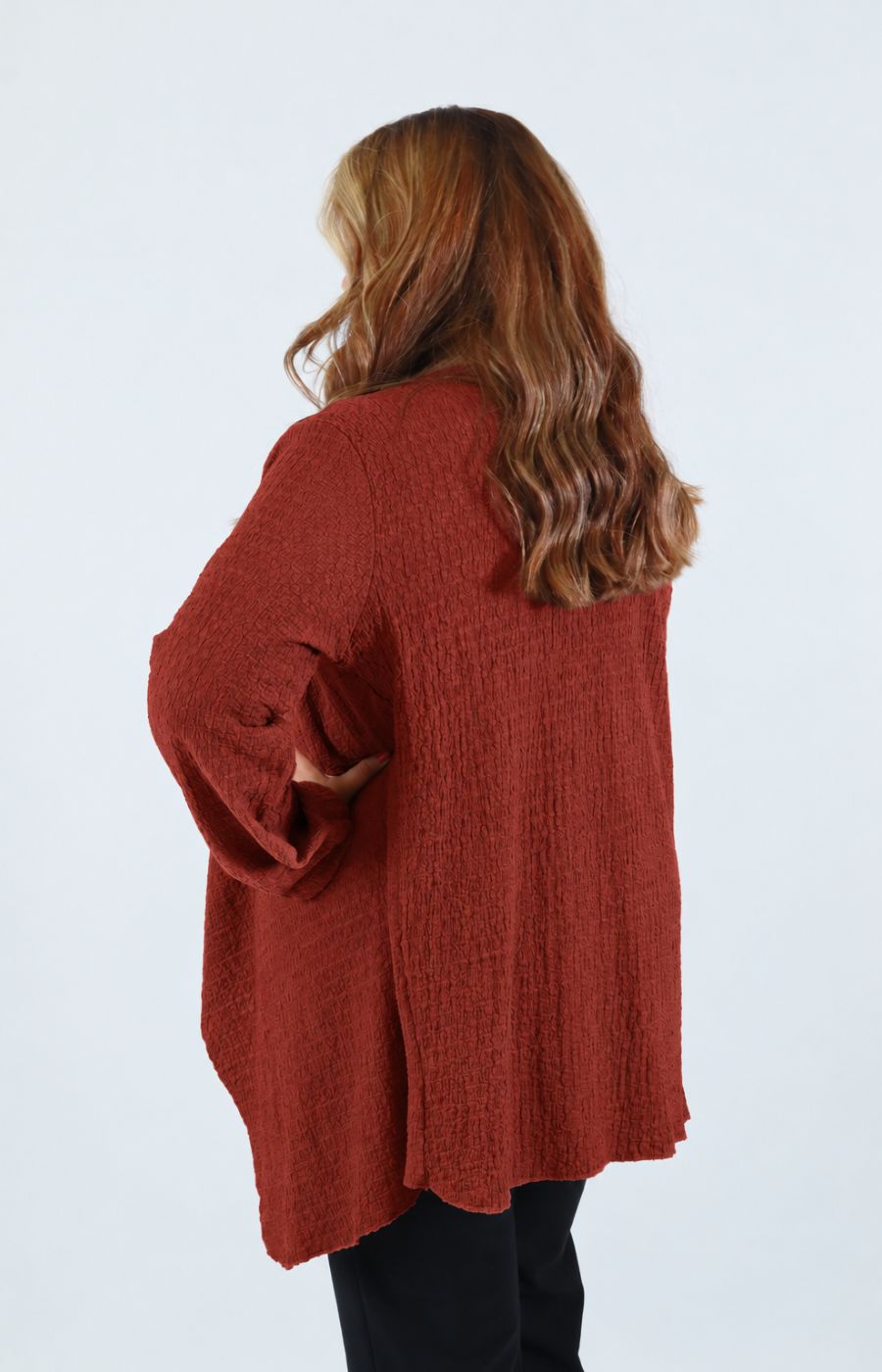 Anglea Waterfall Cardigan in Rust 