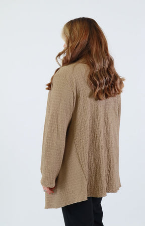 Anglea Waterfall Cardigan in Tan 