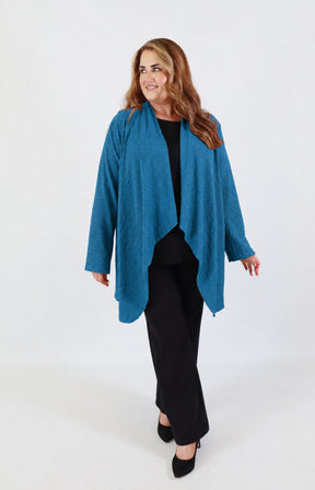 Anglea Waterfall Cardigan in Teal