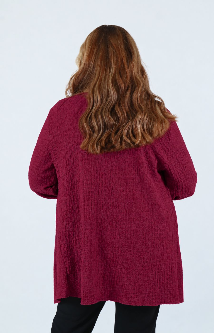 Anglea Waterfall Cardigan in Wine