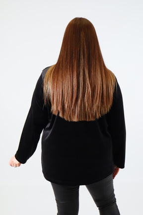 Ava Sequin Top in Black