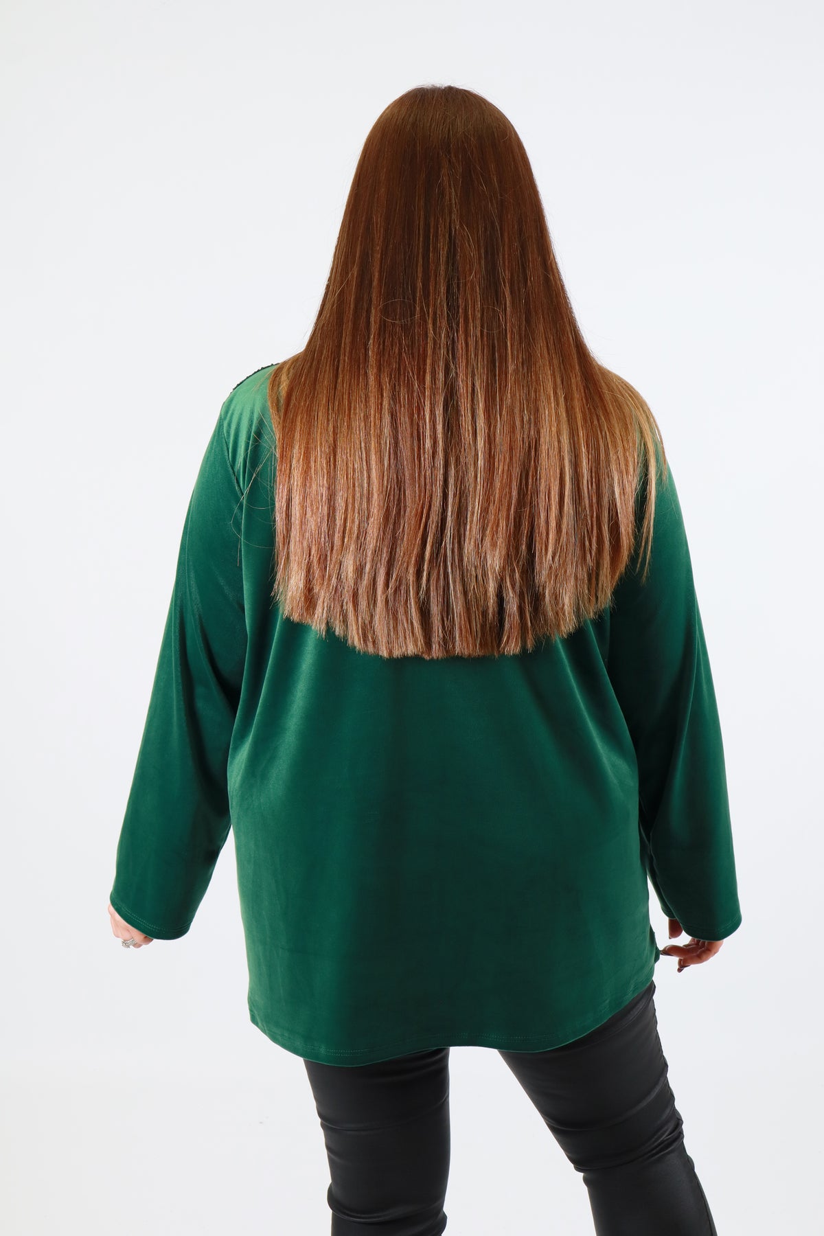 Ava Sequin Top in Green