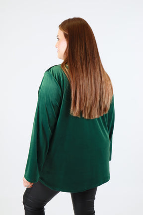 Ava Sequin Top in Green