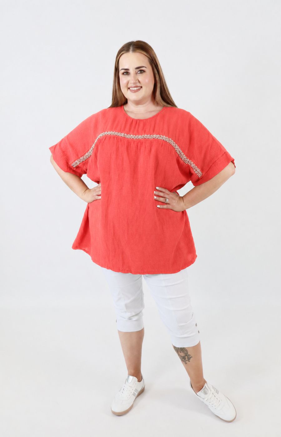 Betsy Blouse in Coral 