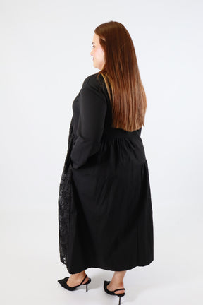 Blair Floral Sequin Dress in Black