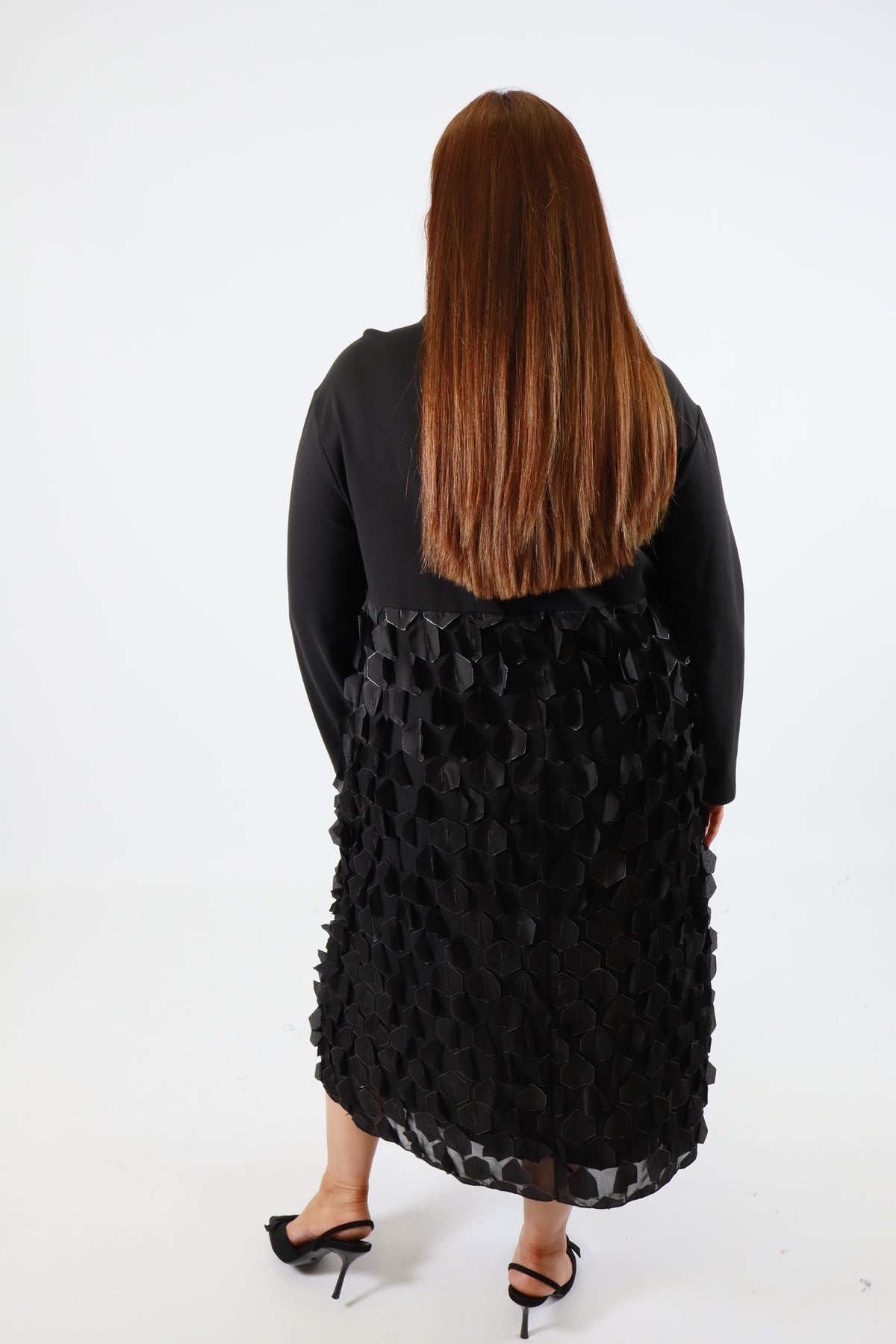 Blithe Geo Applique Dress in Black