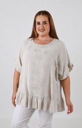 Blossom Blouse in Beige 