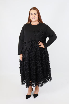 Blossom Floral Dress in Black