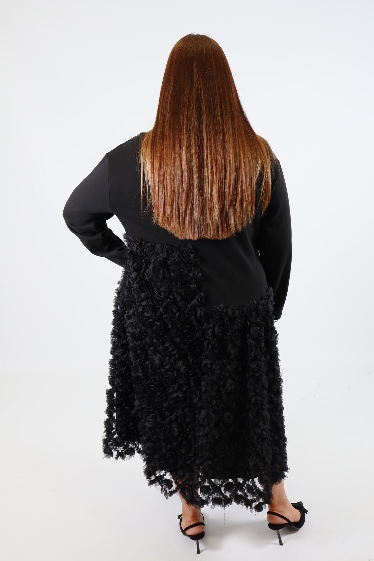 Blossom Floral Dress in Black