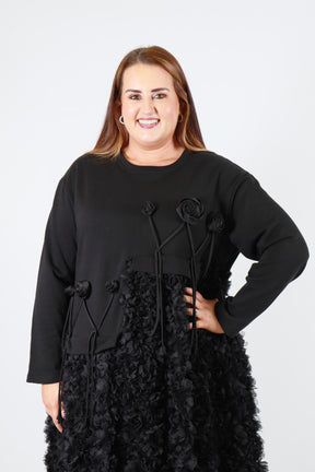 Blossom Floral Dress in Black