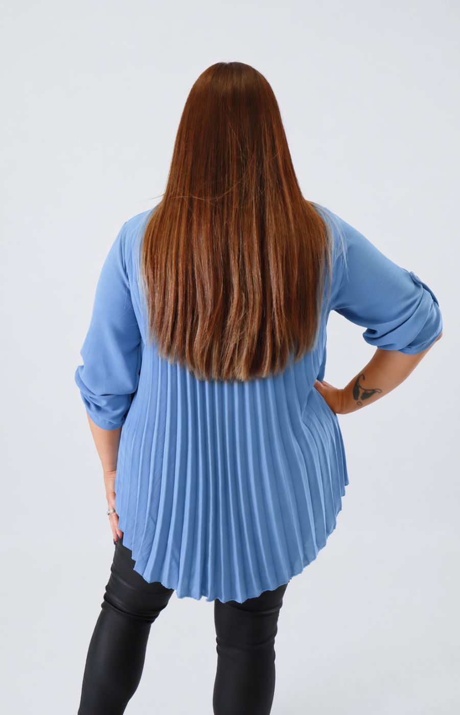 Bonnie Pleated Blouse in Blue 