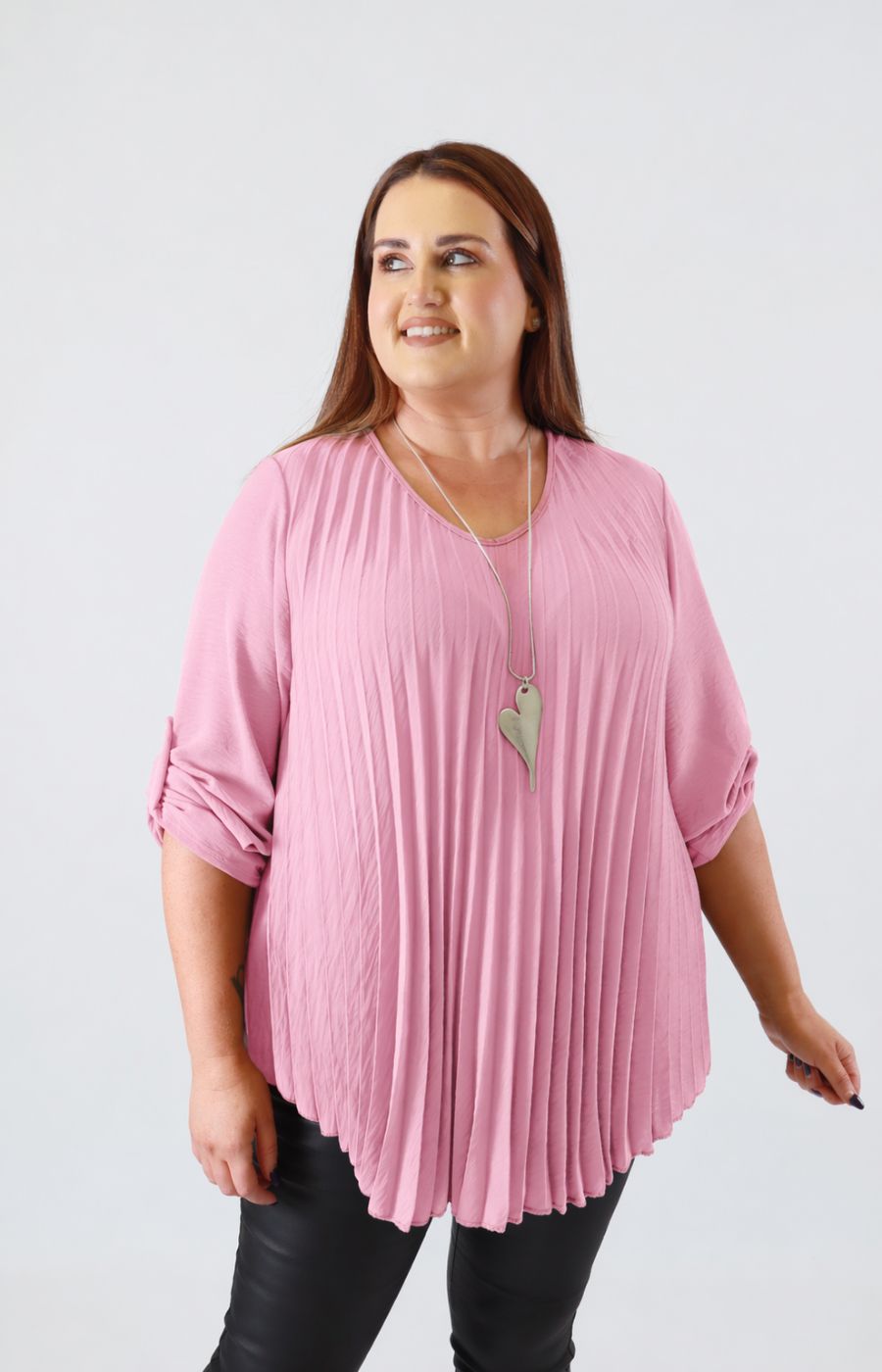 Bonnie Pleated Blouse in Light Pink 
