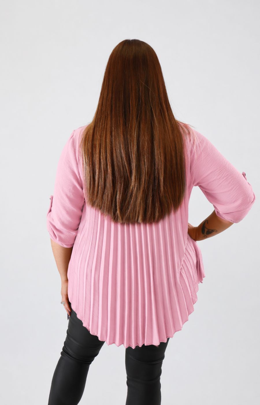 Bonnie Pleated Blouse in Light Pink 