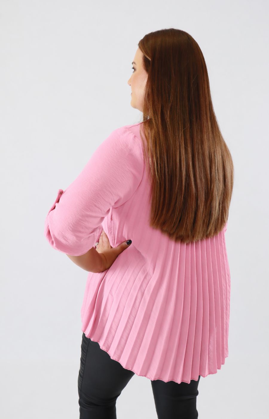 Bonnie Pleated Blouse in Light Pink 