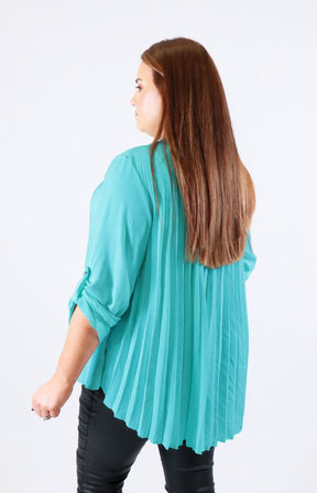 Bonnie Pleated Blouse in Mint 