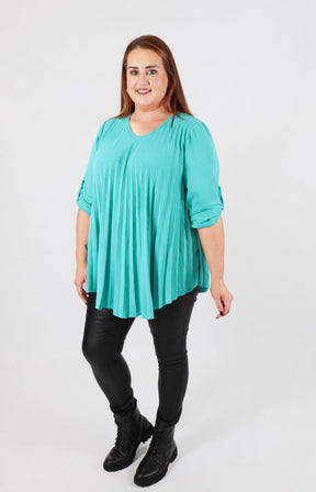 Bonnie Pleated Blouse in Mint 