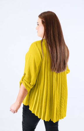 Bonnie Pleated Blouse in Yellow 