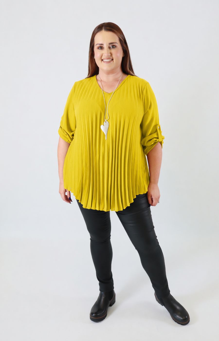 Bonnie Pleated Blouse in Yellow