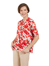 Brandtex Floral Blouse in Red Flower