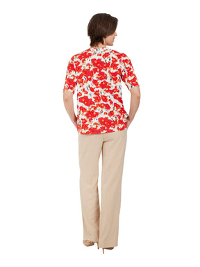 Brandtex Floral Blouse in Red Flower