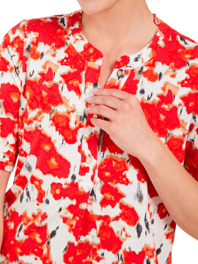 Brandtex Floral Blouse in Red Flower