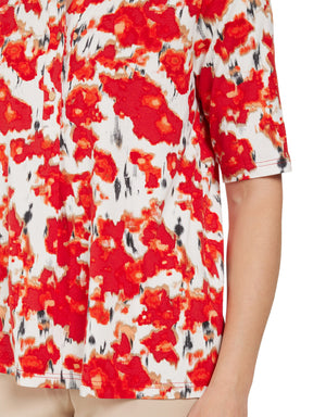 Brandtex Floral Blouse in Red Flower