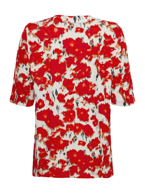 Brandtex Floral Blouse in Red Flower