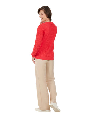 Brandtex Knit Cardigan in Red