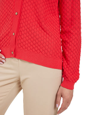 Brandtex Knit Cardigan in Red