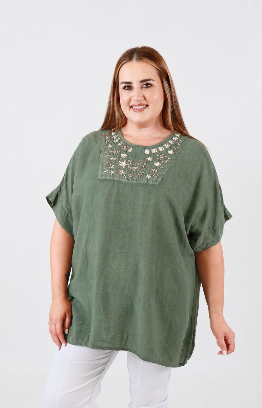 Cathy Blouse in Khaki 
