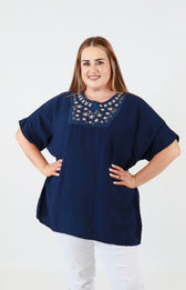 Cathy Blouse in Navy 