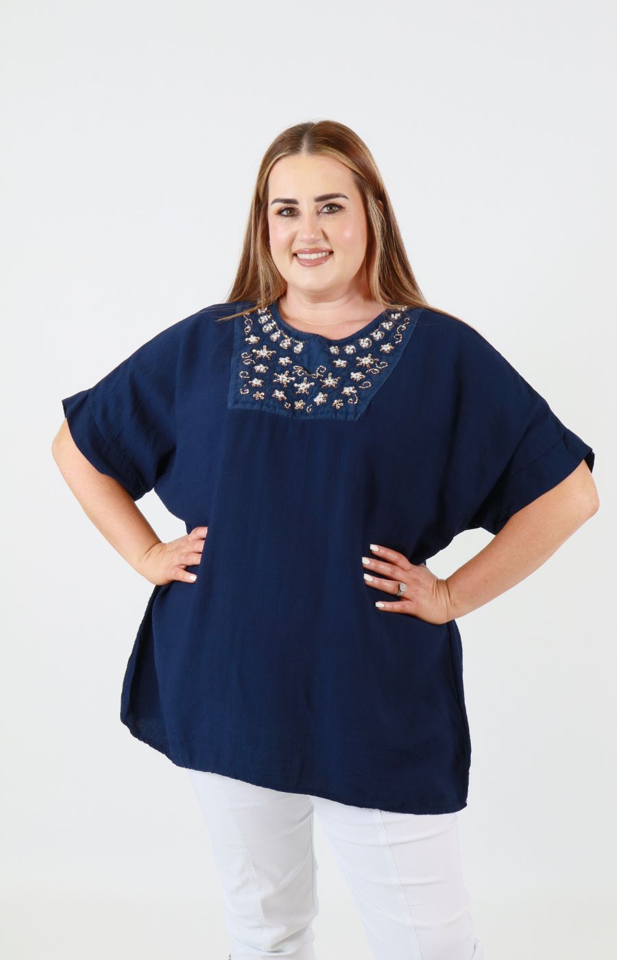 Cathy Blouse in Navy 