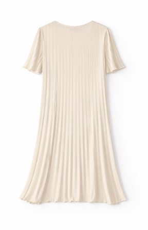 A ream pleated dress on a white background