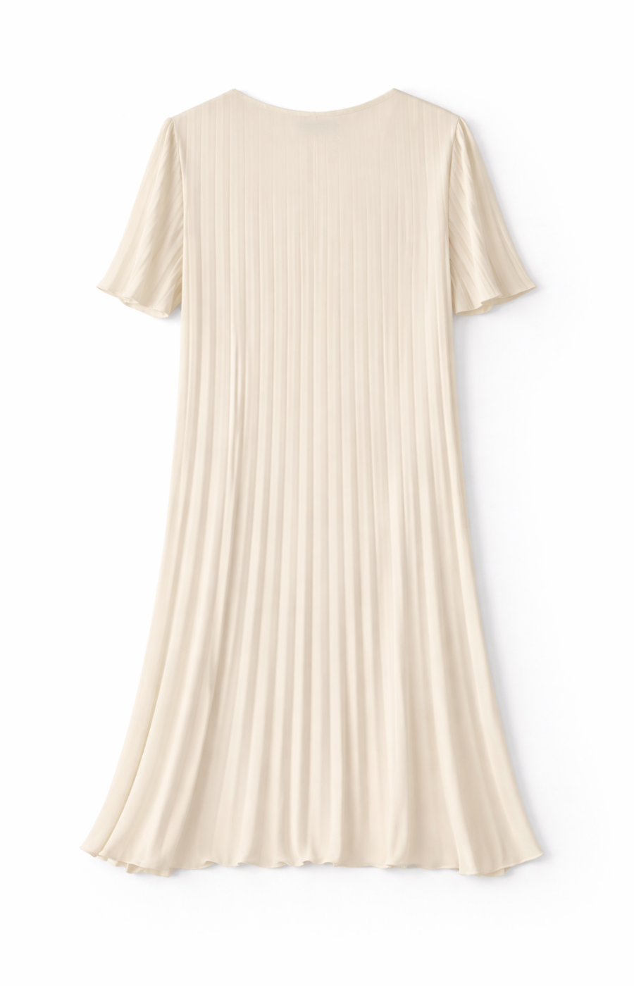A ream pleated dress on a white background