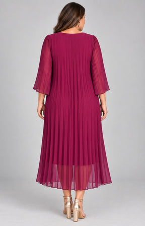 Celine Long Sleeve Dress in Magenta. This image was created using AI.