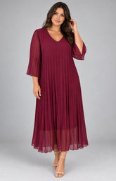 Celine Long Sleeve Dress in Wine. This image was created using AI.