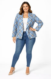 Chloe Check Jacket in Blue 