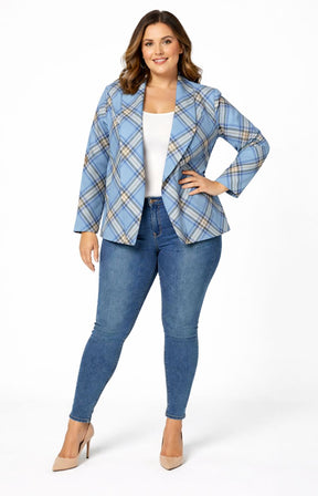 Chloe Check Jacket in Blue 