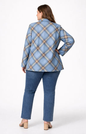 Chloe Check Jacket in Blue 