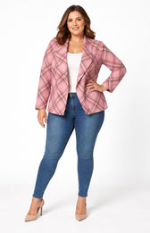 Chloe Check Jacket in Pink 