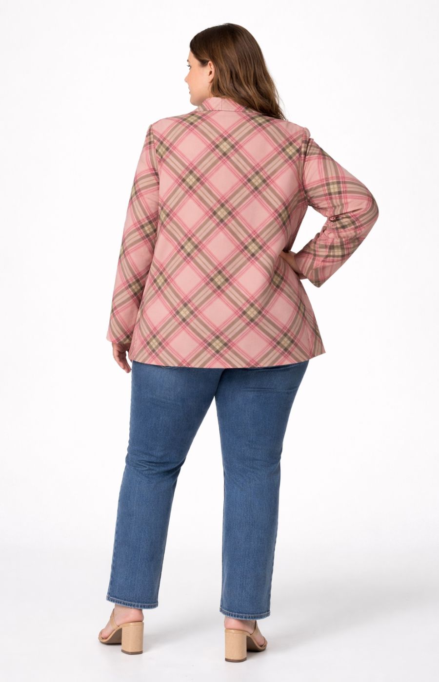 Chloe Check Jacket in Pink 