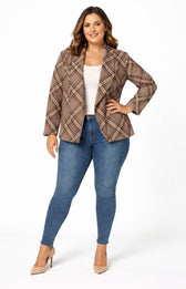 Chloe Check Jacket in Taupe 