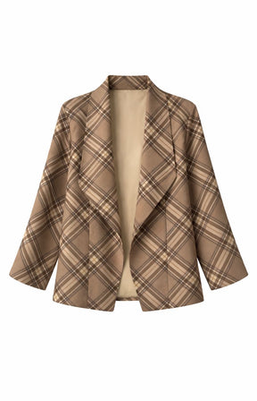 Chloe Check Jacket in Taupe 