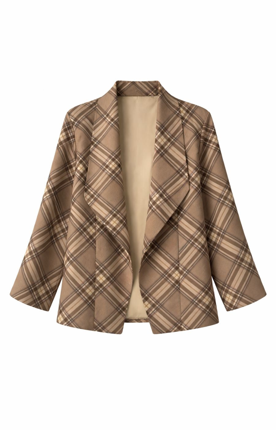 Chloe Check Jacket in Taupe 