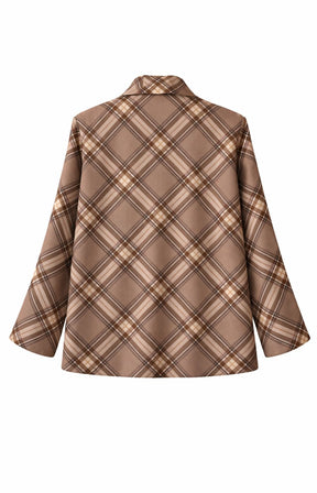 Chloe Check Jacket in Taupe 